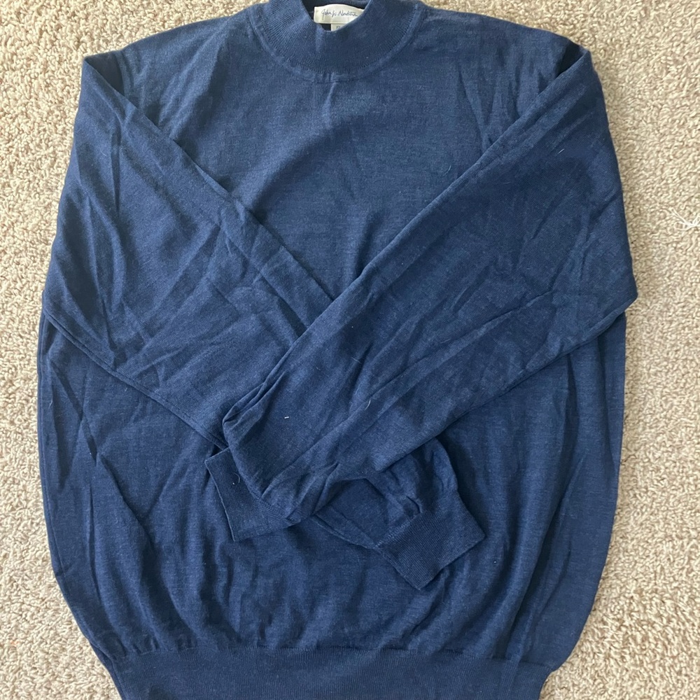 Xxl John W. Nordstrom Merino wool slate blue sweater.